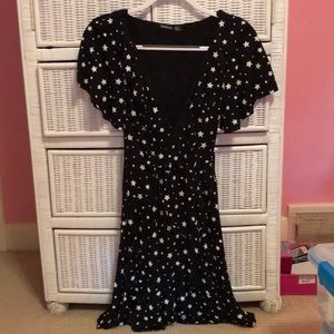 black star wrap dress